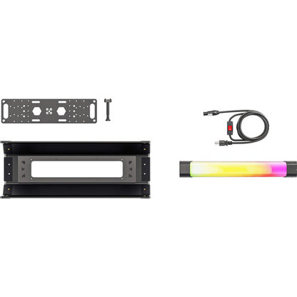 Quasar Science 925-5223 - 2' 2-Bank Shell c/w Ossium Plate &amp; 1x 2' Double Rainbow (US Power Cable)