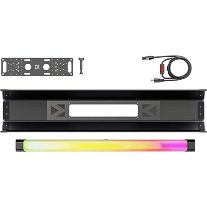 Quasar Science 925-5423 - 4' 2-Bank Shell c/w Ossium Plate &amp; 1x 4' Double Rainbow (US Power Cable)