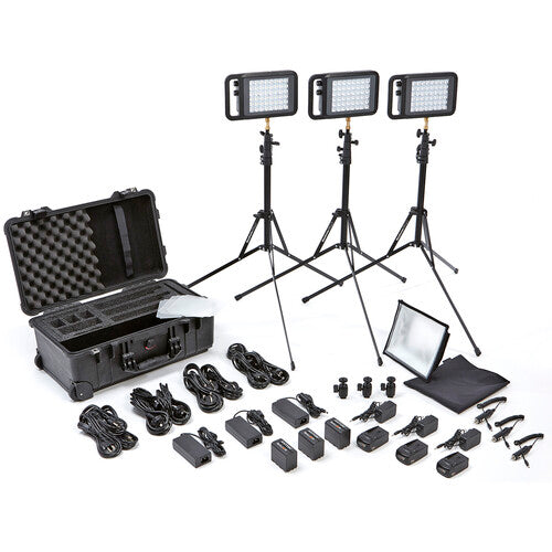 Litepanels 935-3192 - Litepanels Lykos+ BiColor Flight Kit with Battery Bundle - US