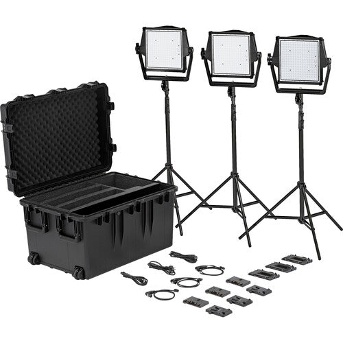 Litepanels 936-1303 - Astra IP 1x1 - Traveler Trio GM&amp;VM Kit (Standard Yoke, US Power Cable)