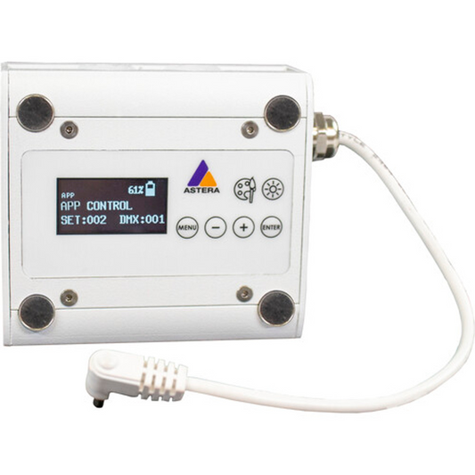 ASTERA - FP5-PS - PowerStation
Battery pack and remote display to power and program NYX Bulb. Attach NXY Bulb via lamp socket and connect mounting accessories to the integrated airline tracks.