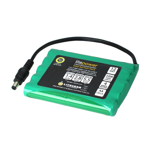 LiteGear LP1.00103 NiMH Rechargeable Battery Flat Pack, 2.2 Ah, 12V