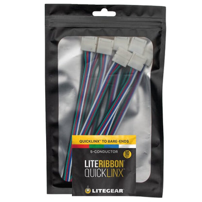 LiteGear LR3.00119 RGB-X (5-Conductor)QuickLinx to Bare-Ends, 10pc