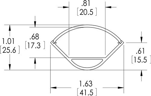 LiteGear LS1.00104 LiteStix, Corner Round-X2, Double-Wide, 1 m