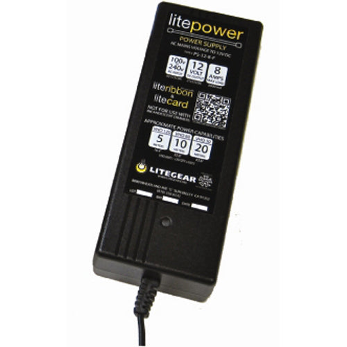 LiteGear PS1.00104 Power Supply, Desktop, 12V DC, 8A, 96W