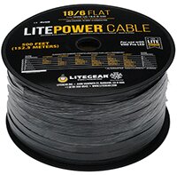 LiteGear WI1.00109 Wire Roll, 18AWG, 6-Conductor, Black, 100 ft. (Flat)